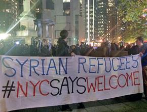 Hundreds of people rallied against Islamophobia in front of the Trump International Hotel