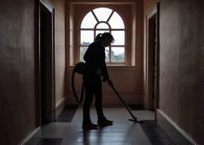 At work in a custodial job